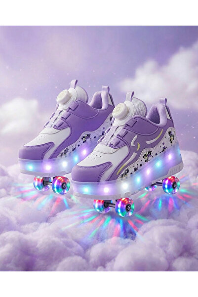 BURUNİ Kız- Erkek Çocuk Patenli Ayakkabı | LED Işıklı Tekerlekli Spor Sneaker