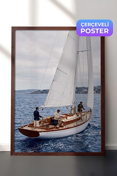 Postifull Poster jedrilice, poster u smeđem okviru, serija starog novca, BR:1...