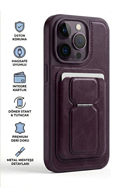 AVDA İphone 13 pro cüzdanlı kılıf lens hediyeli