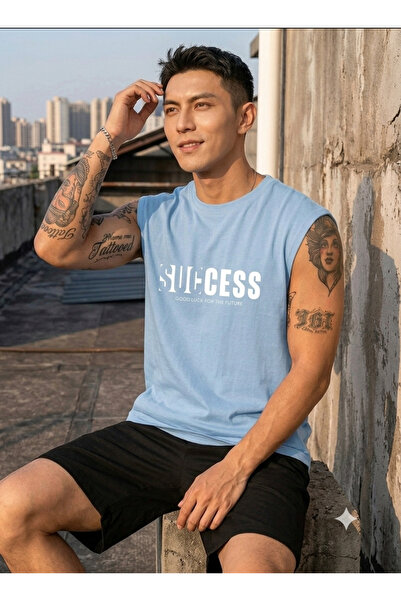 FAVORİST Success Men's Zero Sleeve 100% Cotton Combed
