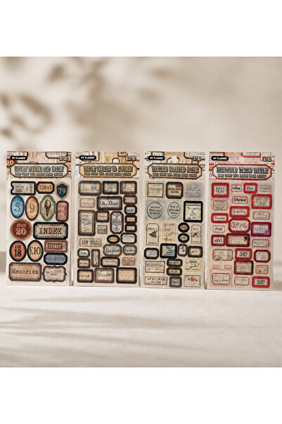 hediyeofisi Retro Etiket Scrapbook Sticker Seti 6 Sayfa H0-2597
