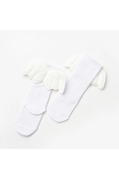 Marka White Winged Girl's Socks