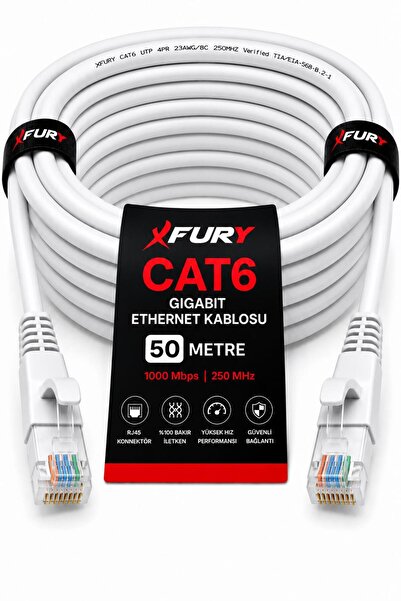 FURY Cat6 Ethernet Cable 50 Meters Rj45 Lan Internet Modem Router Computer Cable