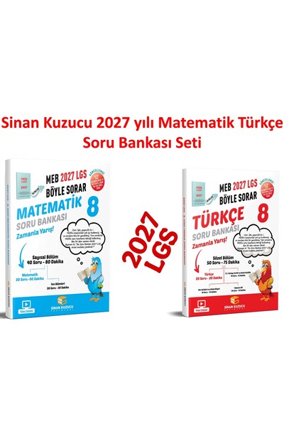 SİNAN KUZUCU YAYINLARI Sinan Kuzucu 2027 Lgs 8. Sınıf Türkçe Ve Matematik Sor...