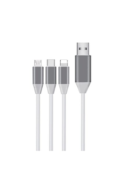 Jumbo Cablu de încărcare 3 în 1 cu LED, Type-C, Micro USB și 8Pin, 1.5 m