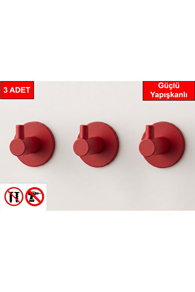 andela 3 adet Yuvarlak Plastik Güçlü Yapışkanlı Kancalı Çok Amaçlı Askılık Kı...