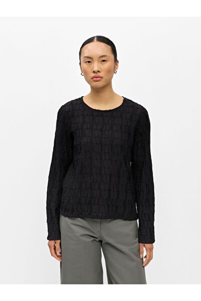 Object Bluse Strukturierte Langarm