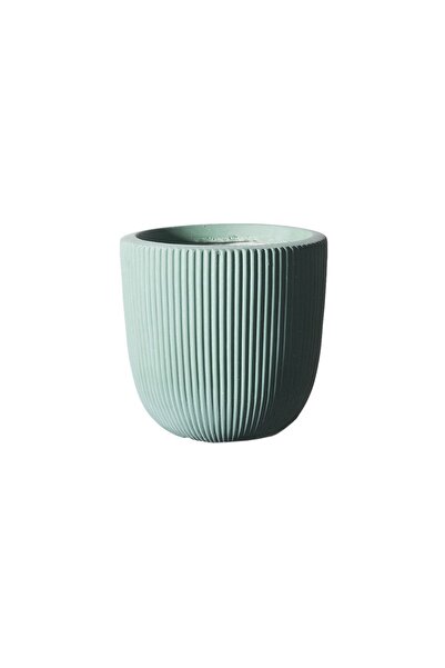 SUPERGREENS Γλάστρα Πήλινη Στρογγυλή ''Stripe'' Βεραμάν L 37x37x33 εκ.