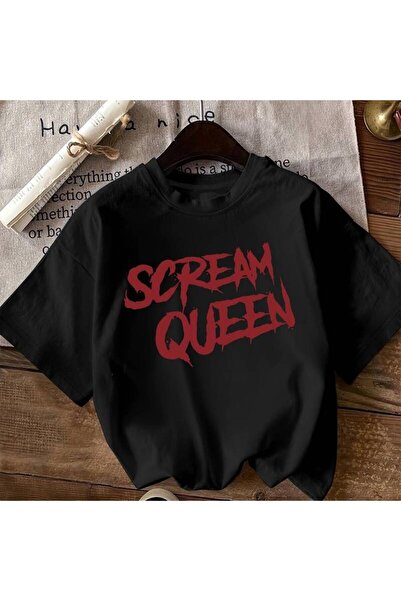 BASEPULSE تي شيرت نسائي بطبعة Scream Queen - تي شيرت ناعم ومسامي برقبة دائرية...