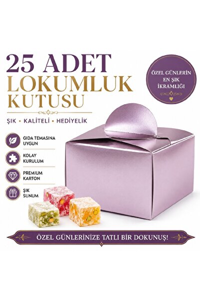 BKMC PARTY 25 Adet Gold Lokumluk Kutusu Hediyelik Söz Nişan Düğün Mevlit Loku...