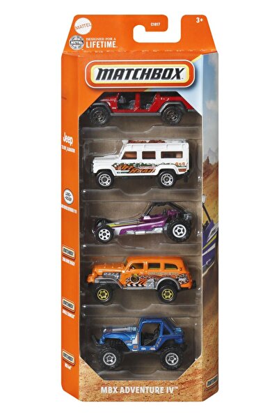 Matchbox Σετ 5 μεταλλικά αυτοκινητάκια Adventure IV, κλίμακα 1:64