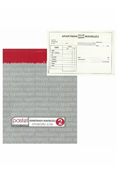 pastel paper craft Otokopili Apartman Gelir Gider Makbuzu 2 Nüsha 10'lu 14x20 cm