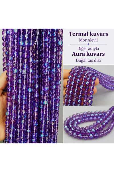 best bioenerji taş terapi Thermal Quartz (Aura Quartz) Purple Flame Color 8 m...