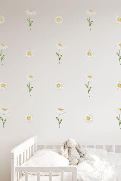 alışveriş kurdu Wild Daisy Wall Sticker Set Decoration Label