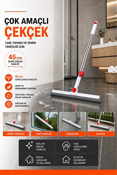 homeneeds Luxury Telescopic Handle Glass Squeegee and Wiper |   Glass, Tile, ...