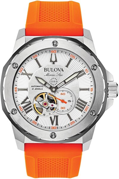Bulova Marine Star Men's A-Series Automatic Three-Hand Silicone Strap Luminou...