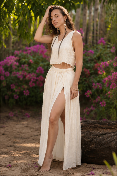 Miss Boheme Thalia Boho Crop Top and Skirt Set