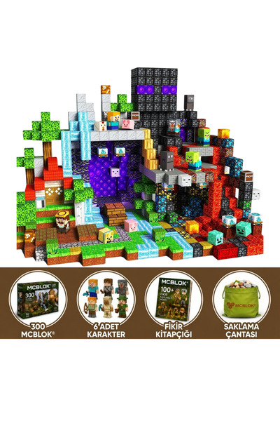 McBlok Minecraft Manyetik Orman Temalı Blok Oyuncak - 300 Parça
