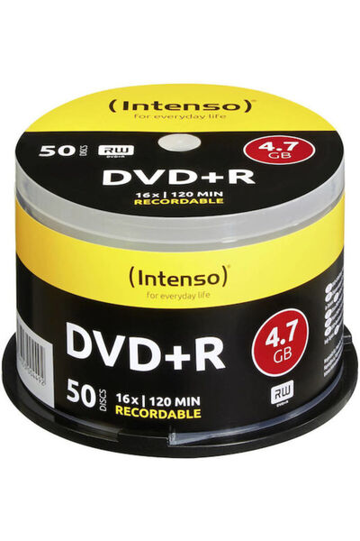 Intenso DVD+R înregistrabili 16x 4.7GB Cutie tip Cake Box 50 bucăți Cod: 4111155