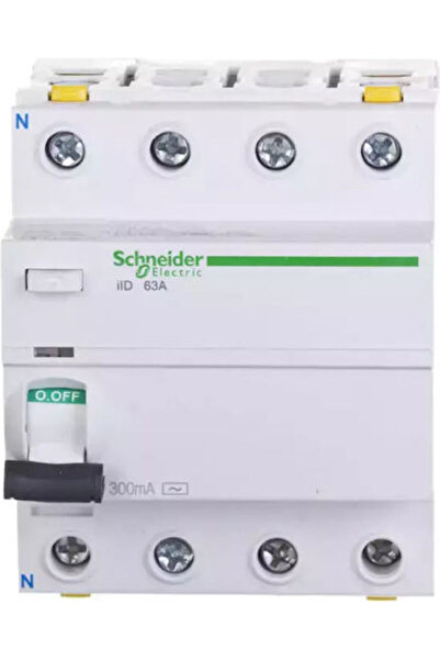 Schneider Electric Disjunctor diferențial 4 poli 63A 0.3A Tip AC IID A9z14463