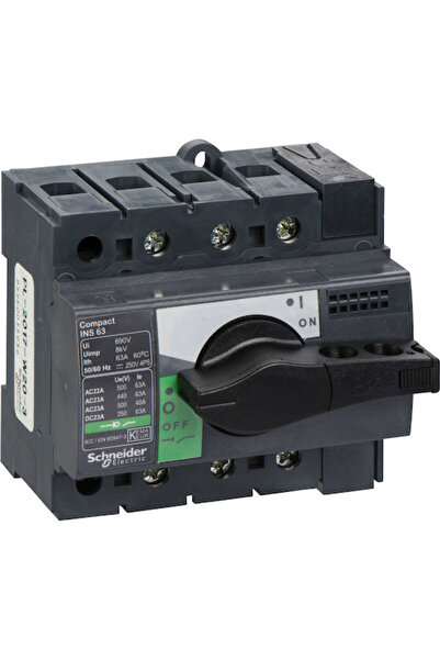 Generic Brand Panou de comutare cu 3 poli, comutator cu buton, 63A