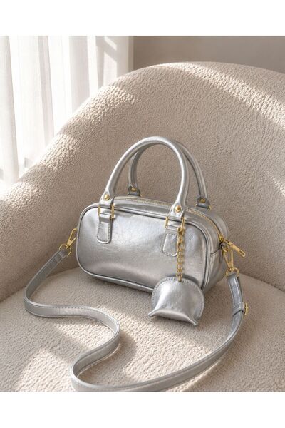 Moda Sekiz Women's Patent Leather Mini Size 24X14 cm Crossbody Shoulder Bag