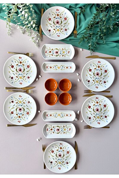 Yiğit Seramik Züccaciye Serenat Model 6-Person 14-Piece Modern Breakfast/Brun...
