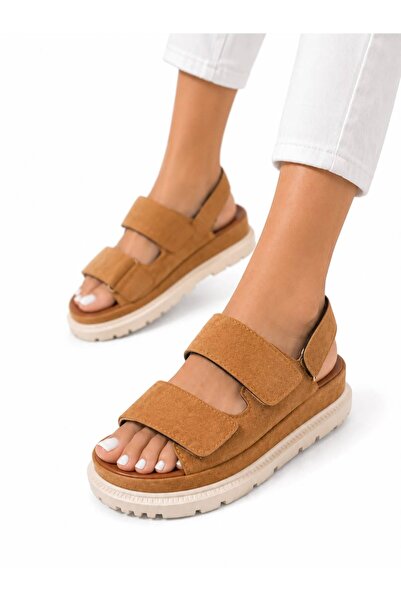 PAPUCUMUN DÜNYASI Women's High-Sole (4cm) Double Strap Comfortable Stylish Sa...
