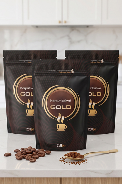 HARPUT DİBEK Gold Granule Coffee 250 Gr 3-Pack Total 750 Gr Instant Soluble C...
