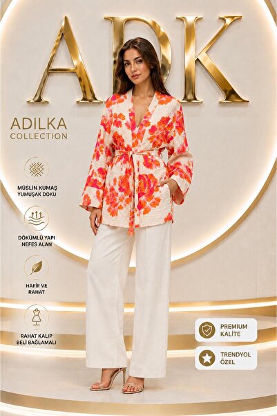 ADK RENKLİ KUŞAKLI KİMONO
