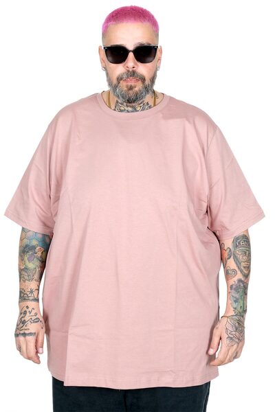ModeXL Tricou de bază gros, mărime mare, Mode XL 25162 CULOARE ROZ