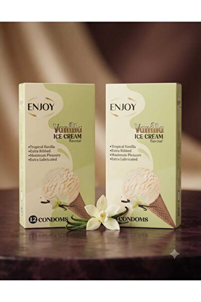 Enjoy Injoy Medical Grade Condoms 12Pcs - Condoms 12 Pack - Vanilla Ice Cream...