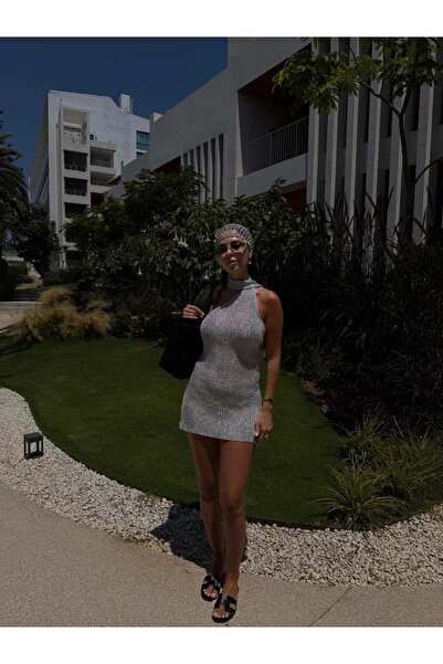 sinemkivanc co FULAR YAKA SİMLİ ELBİSE