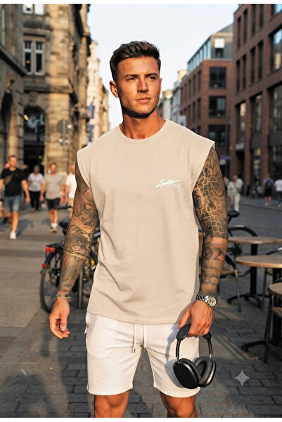 FAVORİST Limited Edition Printed Men's Zero Sleeve T-Shirt (100% Combed Cotton)