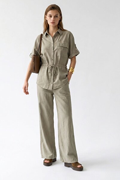 Hiccup MIXRAY Set Cămașă Și Pantaloni Evazați Din Poplin De Bumbac