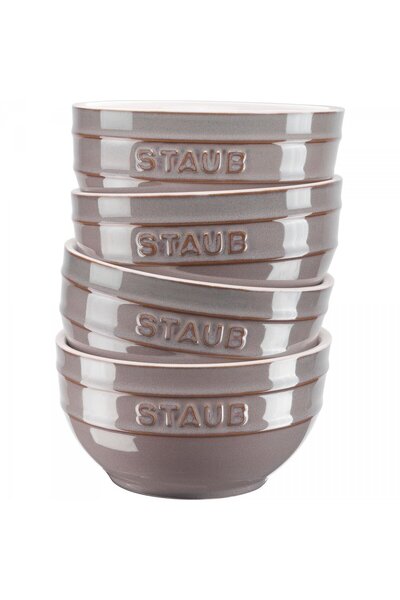 STAUB Set 4 boluri, STAUB, Ceramica, Gri, 12 cm, 400 ml