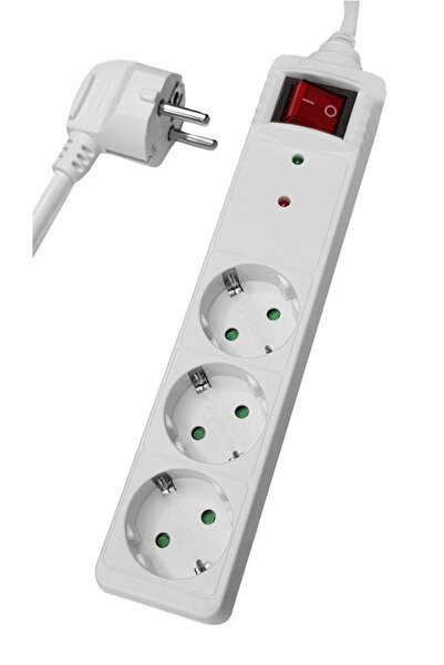 POWERTECH πολύπριζο ασφαλείας PT-879, 3x schuko, 16A, 1.5m, λευκό