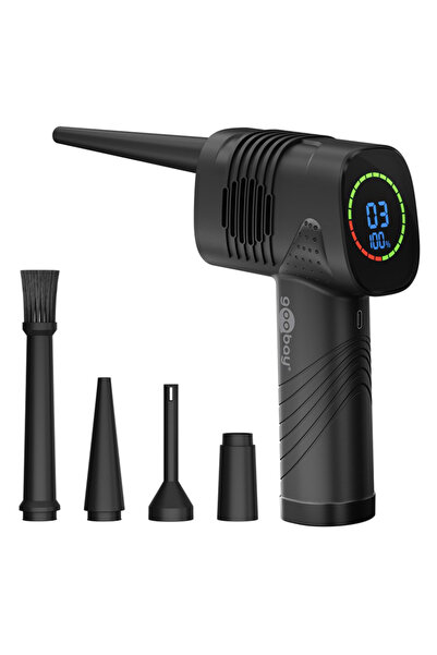 goobay ηλεκτρικό air duster 61667, LED οθόνη, 46.8W, 2000mAh, μαύρο