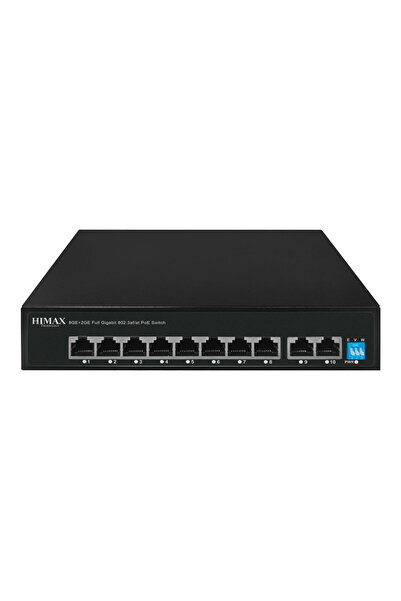 OEM HIMAX PoE switch PS1802G, 8 θύρες Ethernet PoE & 2 θύρες Ethernet, έως 10...