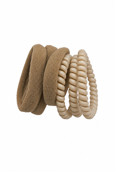 Jack Ferrero Flexible Hair Clip Set in Brown and Beige Shades for Women - 6 P...