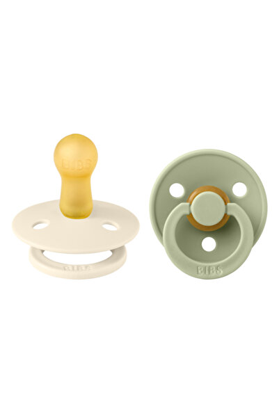 Bibs Set 2 suzete Colour Latex, tetină rotundă - Mărimi de la 0 la 18 luni