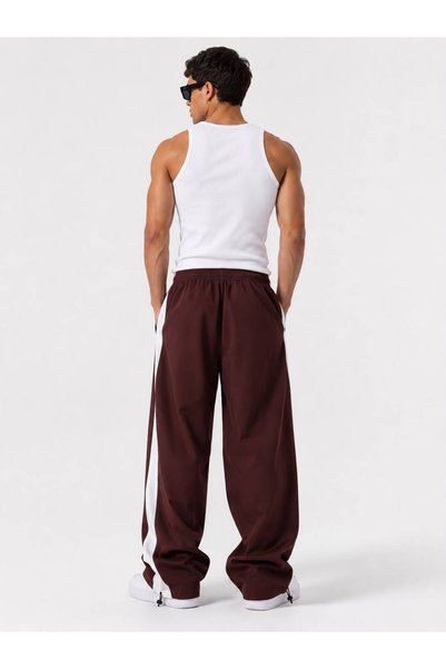 RE7EDİ Baggy Parachute Fabric Stopper Cuff Sweatpants Brown