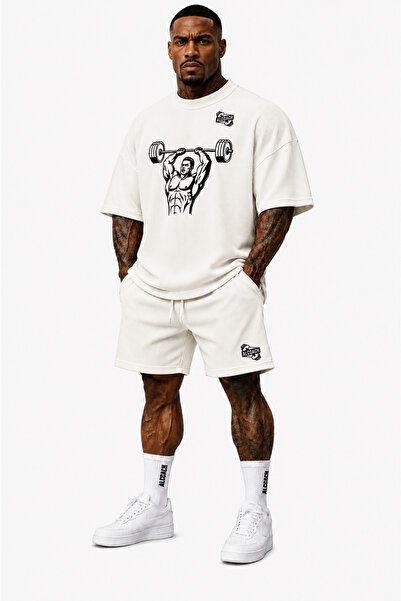 Genenic Summer Bodybuilding Set for Men 2-Piece (Shorts & T-Shirt), Polyester...