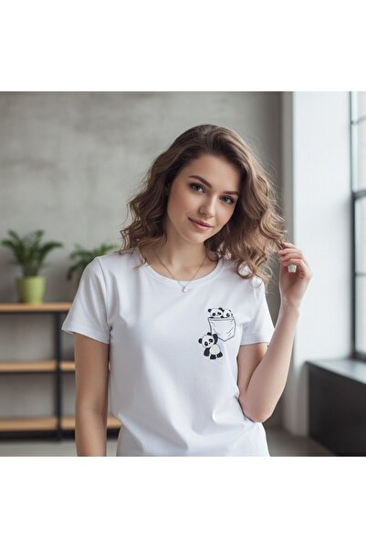 OEM Tricou de damă din bumbac elastic cu imprimeu WPO-B0631