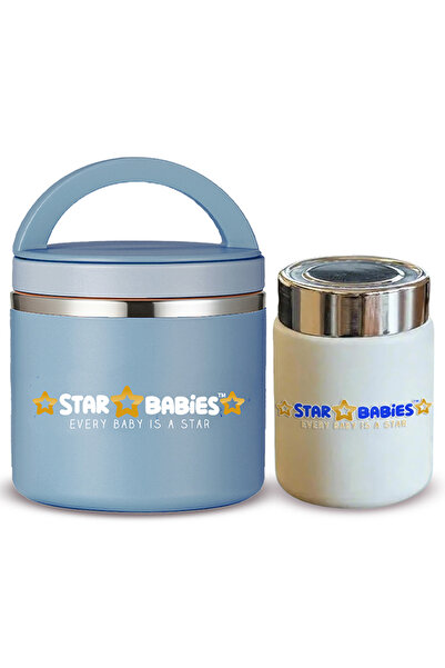 STAR BABiES - Set of 2 combo,Stainless Steel food jar with mini flask