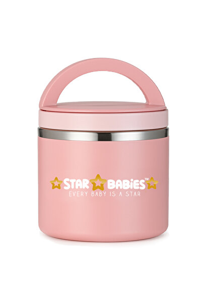 STAR BABiES وعاء طعام - 500 مل - ستانلس ستيل - وردي