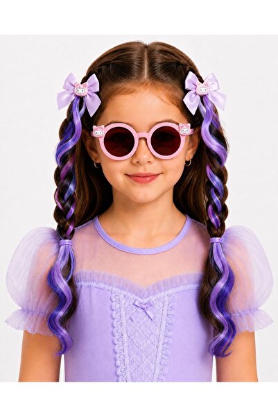 EMKSHOP Kuromi Purple Dreams Glasses and Hairpin Set