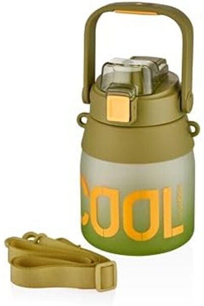 Yıldızan edl shop 1000ml زجاجة مياه ذات غطاء واحد وحزام للاستخدام المزدوج مع ...