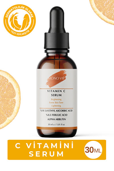 MONO VIE %10 C Vitamini Serum | Aydınlatıcı, Leke Karşıtı ve Ton Eşitleyici C...