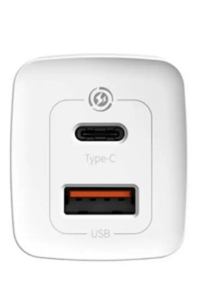 Baseus Încărcător de rețea GaN2 Lite Quick Charge 65W 1x USB 5V/3A 1x USB Typ...